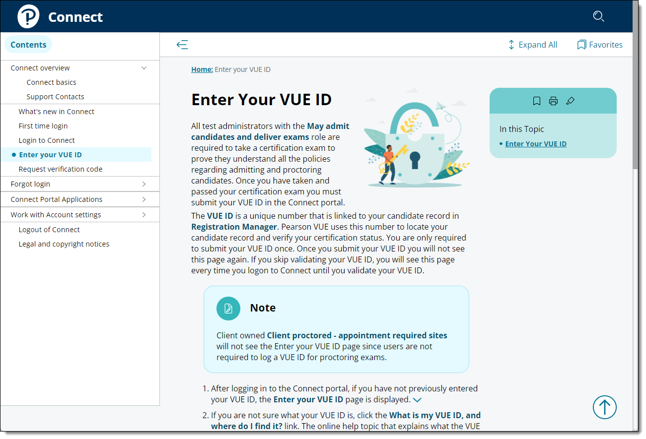 Explanation of a VUE ID and where to find it.